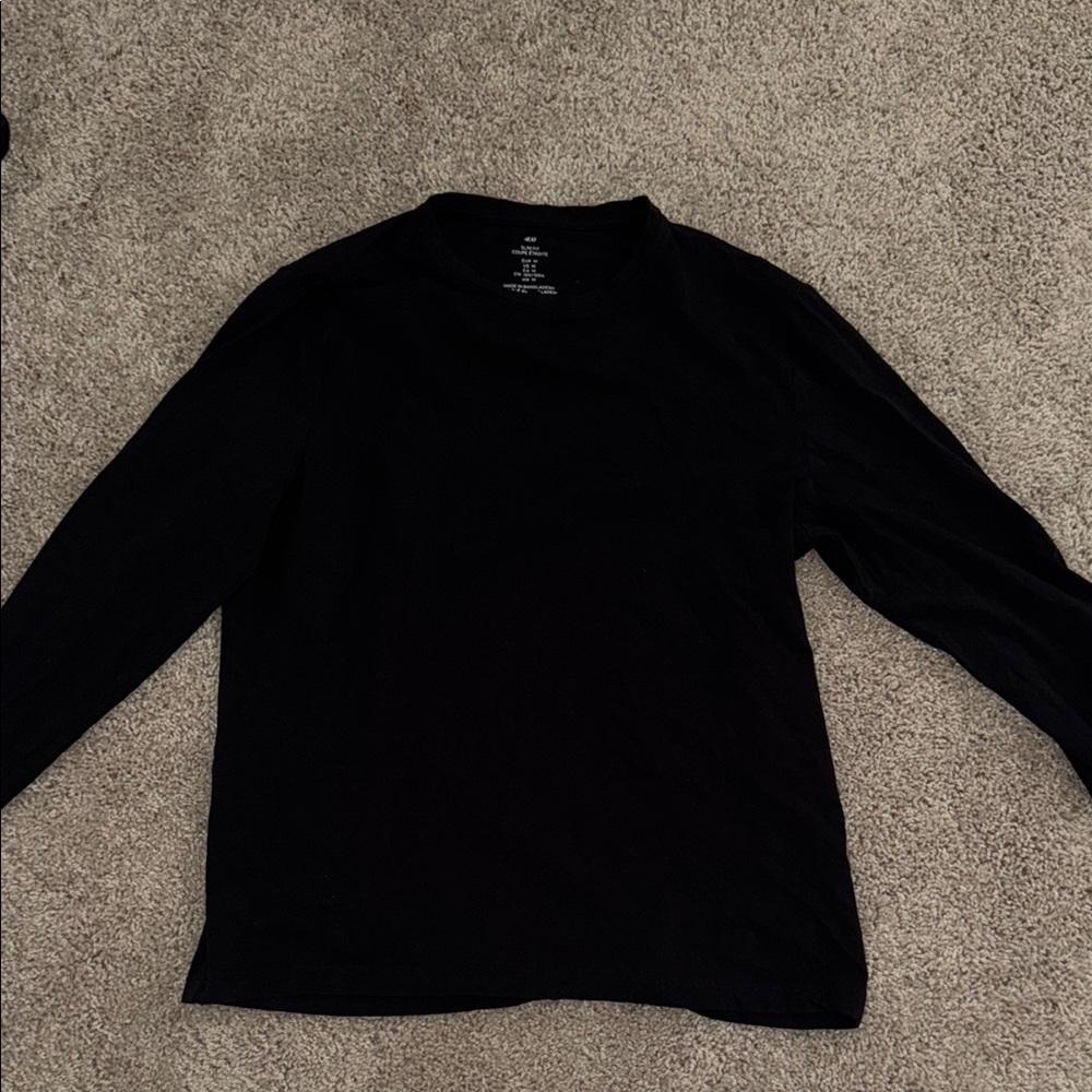H&M Black Long Sleeve Tee Classic Design